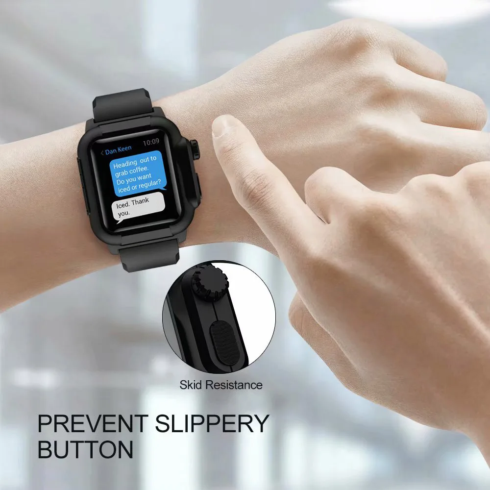 CRESTED Luminous Sport Strap For Apple Watch band 42mm waterproof case Iwatch Series 3 2 wrist bands Bracelet Protective cover