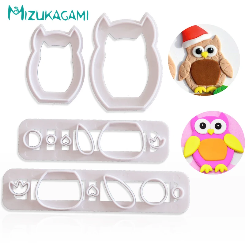 

New 4pcs 3D Owl Shape Print Die Cutting Sandwich Mold Toast Bread Mold Bento Mold DIY Kitchen Baking Tools MS-00109