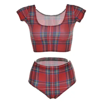 

Two-Piece Suits Young girls sexy High waist Red box women's suit New fashion free shipping Dropship
