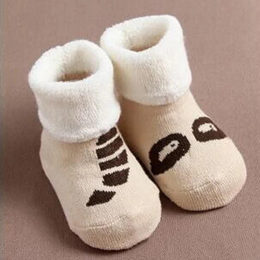 Детские носки обувь для детей, новорожденных, малышей, маленьких мальчиков и девочек, милые Мультяшные животные, Нескользящие вязаные теплые носки для малышей, обувь