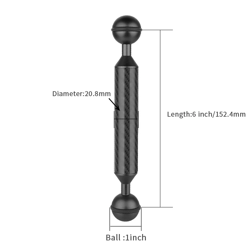 Дайвинг углеродного волокна двойной шаровой головкой поплавок плавучести Arm для DJI OSMO для Gopro/EKEN Спорт SLR камера Подводный лоток 5-12 дюймов