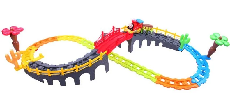 Детские игрушки поезд Строительство игрушки Электрический игрушечный поезд набор мальчик игрушки модель железнодорожной железной дороги треки подарок для детей