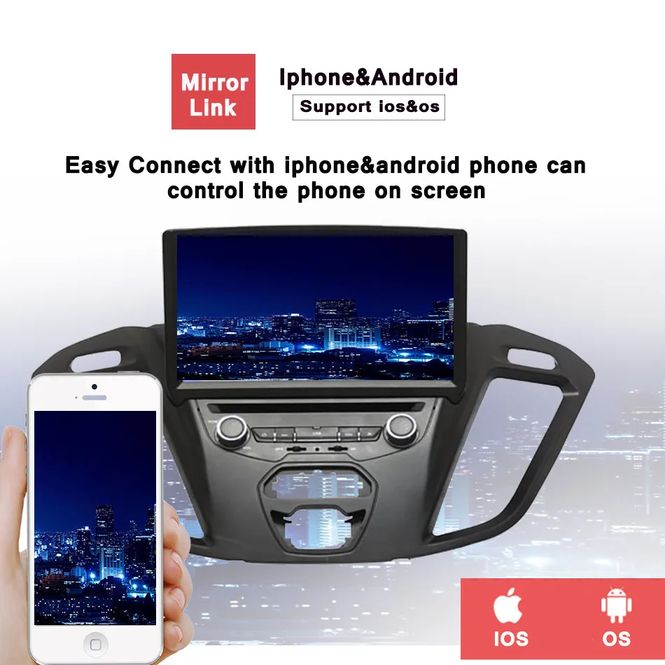  For Ford Transit Custom 2013 2014 2015-17 Car Radio CD DVD Video Player GPS Navigation Sat Nav Audi