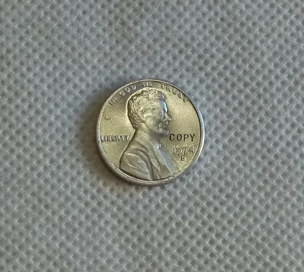 

USA 1974-S,D Aluminum Lincoln Wheat Cent Penny COPY -replica coins medal coins collectibles badge