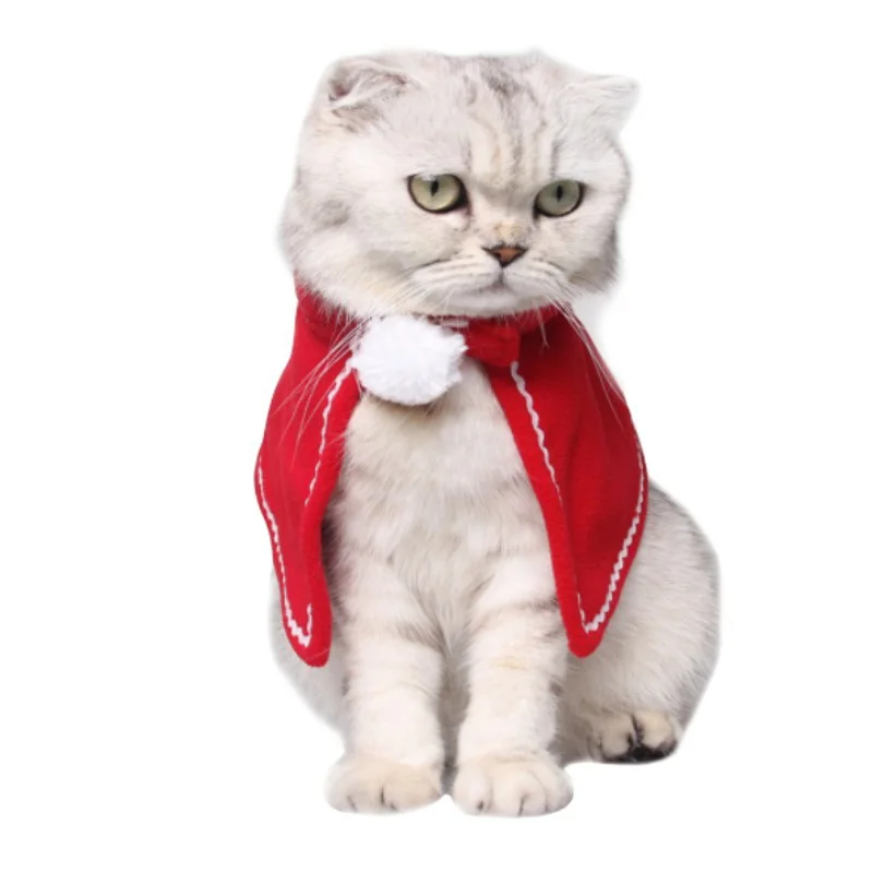 

Funny Christmas Wholesale Cat Dog Costumes cloaks mantle with buckhorn suit Headband set clothes Pet Puppy Product For Pet