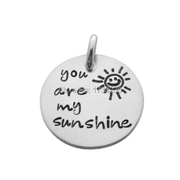 Античное серебряное кольцо You Are My Sunshine Круглый диск с кольцом для