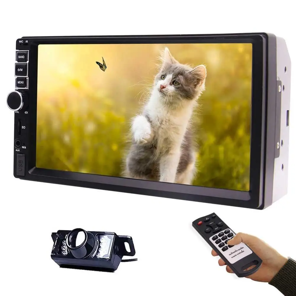 

EinCar 7'' 5-Points Touch Screen 2Din Car Stereo MP5 Player In Dash FM Radio Audio Video Bluetooth/USB/TF/AV-IN+Rear View Camera