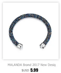 Malanda бренд Кристалл от Swarovski Модные прозрачные Magic Браслеты браслеты для Для женщин свадьбы украшения подарок