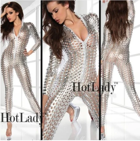 

Black Silver Gold Singer Performance Lady Women Hot Nightclub Costume Rihanna Beyonce Sexy Dance Bodysuits