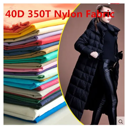 

350T Round Nylon Fabric High Density Waterproof anti-static Resistant 40D Nylon Light Warm Down Jacket fabric150cm Width 2 Yard