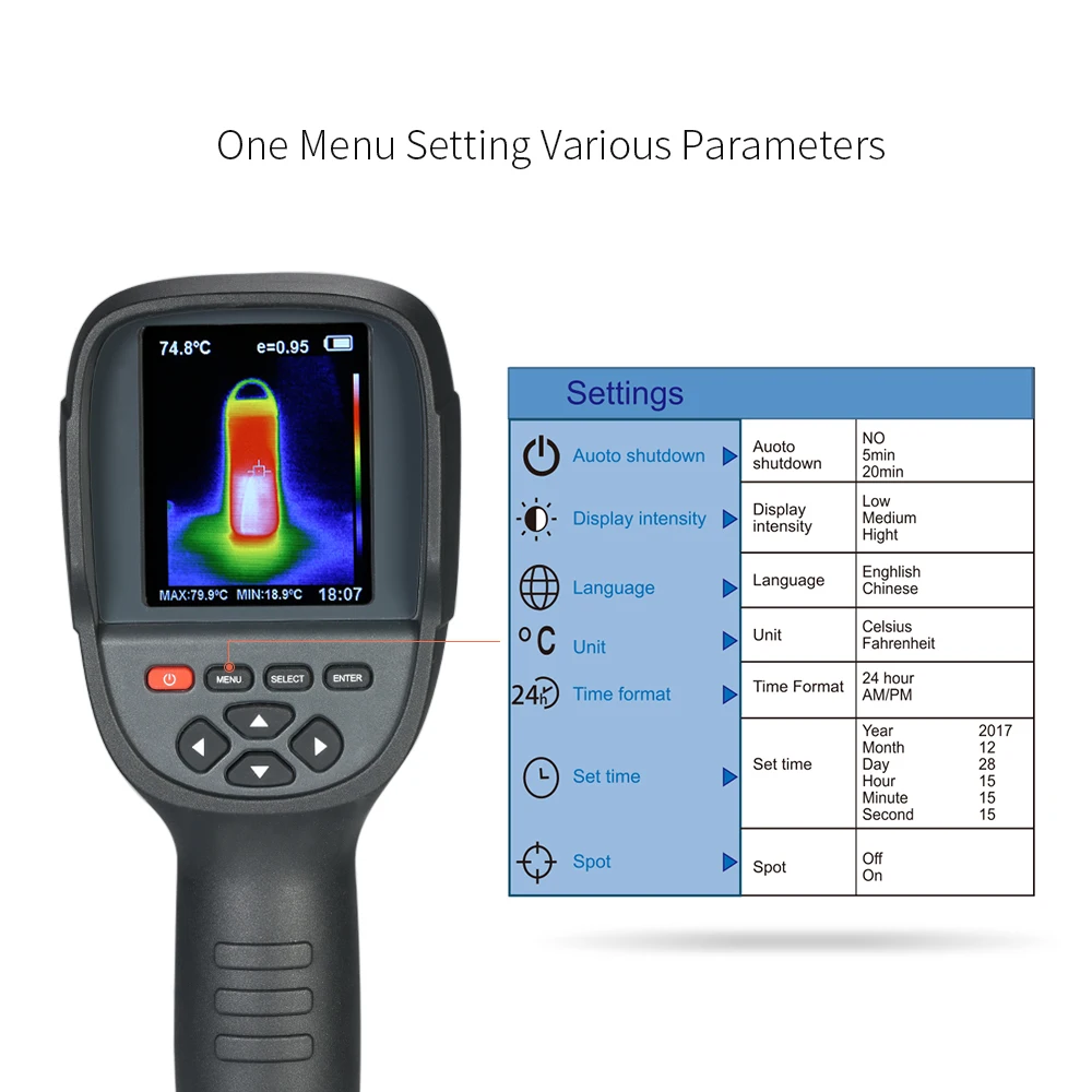 Профессиональный портативный тепловизор камера HT-18 портативный инфракрасный термометр ИК тепловизор инфракрасное устройство