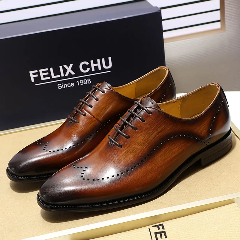2018 British Style Genuine Leather Men�s Wingtip Oxford