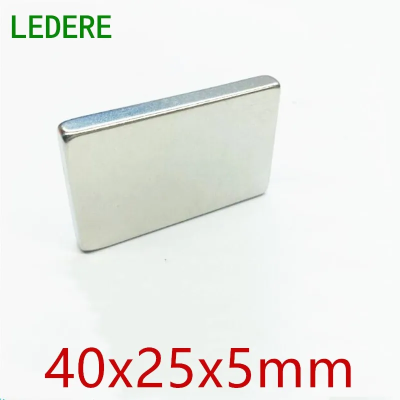LEDERE 1 шт. магнит 40x25x5 супермощный ремесло редкоземельный N35 мм|Магнитные
