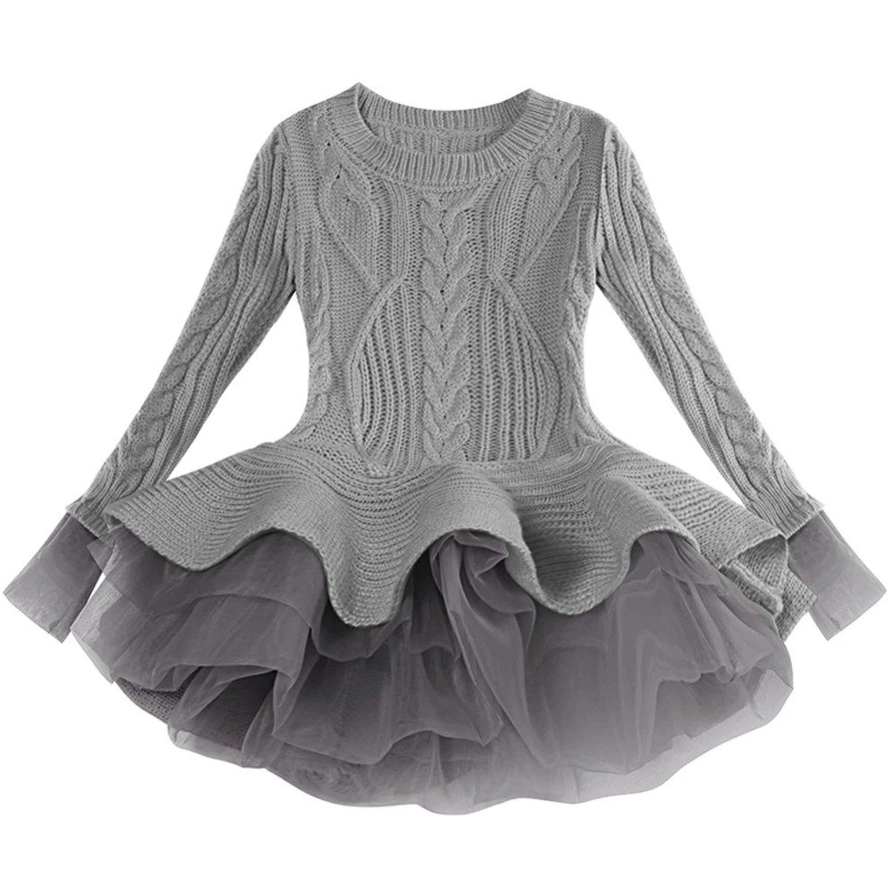 girls gray sweater dress