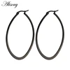 Alisouy – boucles d'oreilles Punk de grande taille pour femmes, bijoux ronds ovales, Hyperbole, couleur or et argent ► Photo 3/6