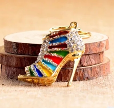 Г. Красочные Креативные туфли на высоком каблуке с перфорацией брелок-держатель для ключей, Модный милый брелок-кольцо для сумки, женская сумка, аксессуары, ювелирный подарок