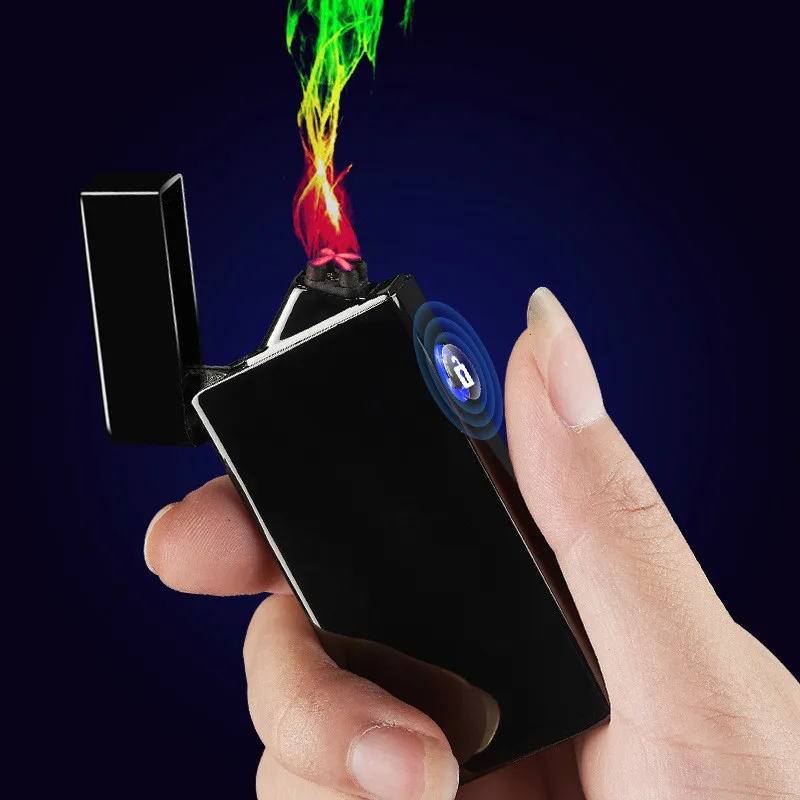 

Double arc touch sensing USB plasma electronic pulse cycle charging LED switch lighter belongs to smoking accessories