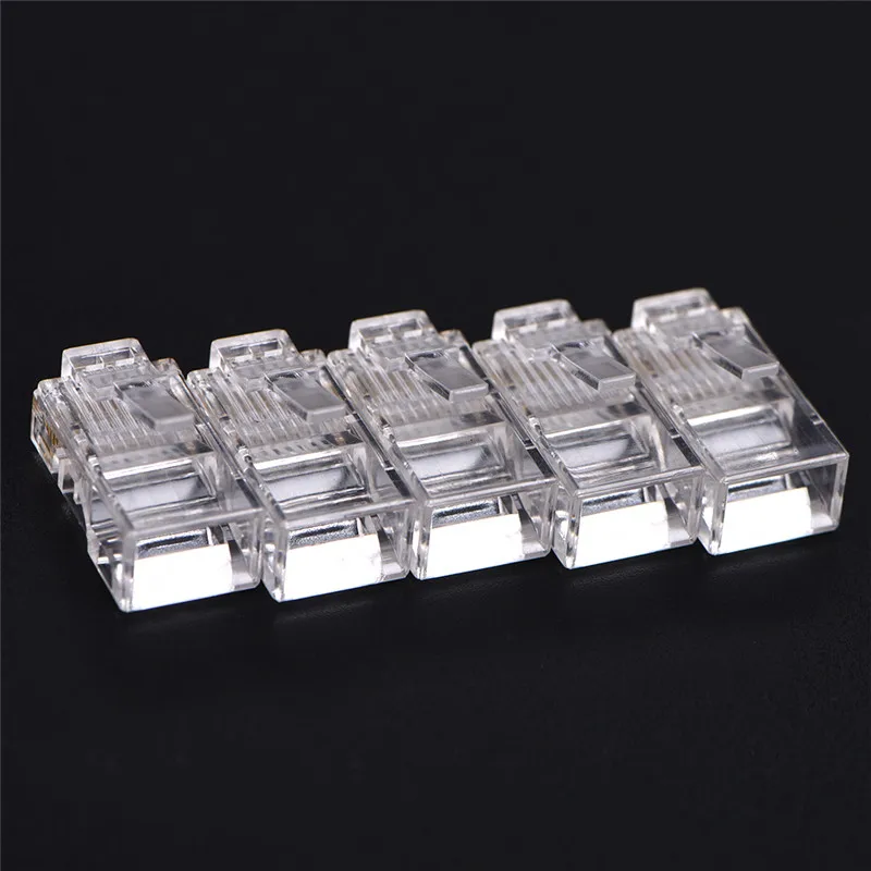 Штекерный адаптер RJ45 CAT5 CAT5e CAT6 прозрачный Модульный сетевой разъем 8P8C для