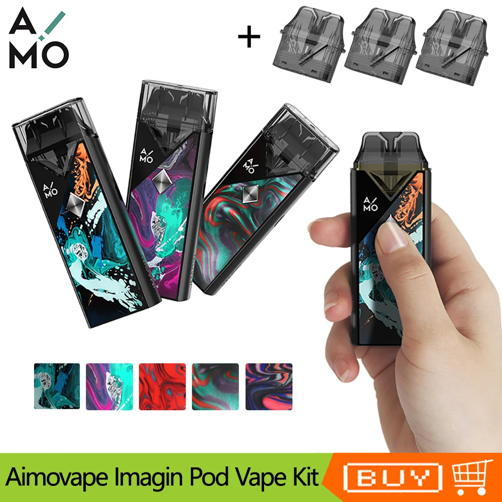 

Original OVNS Aimovape Imagin Pod Vape Kit LED indicating 1100mAh Battery Pod System Vape Pen Electronic Cigarette Kit