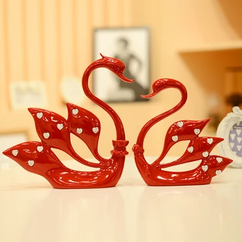 

Every day special offer resin craft ornaments cabinet TV cabinet Decor Swan room furnishings wedding gift