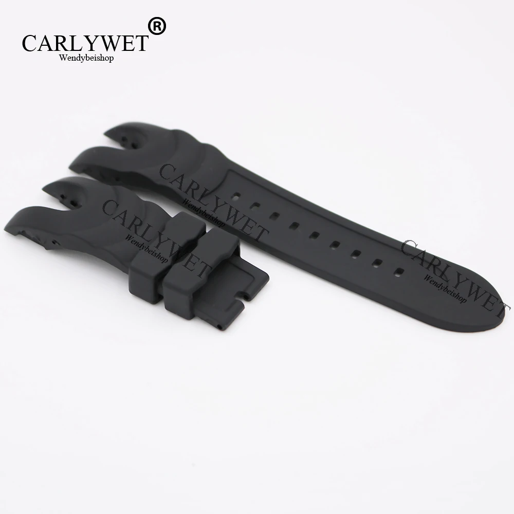 

CARLYWET 26mm New Style Black Strap Waterproof Rubber Watch Band Belt Special Popular For Reserve Collection Style