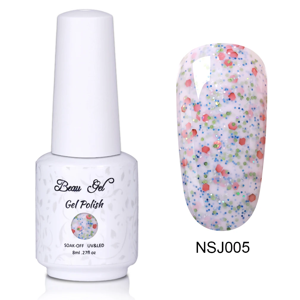 Гель лак для ногтей Beau Gel 8 мл Полупостоянный с сыром и песком отмачиваемый УФ