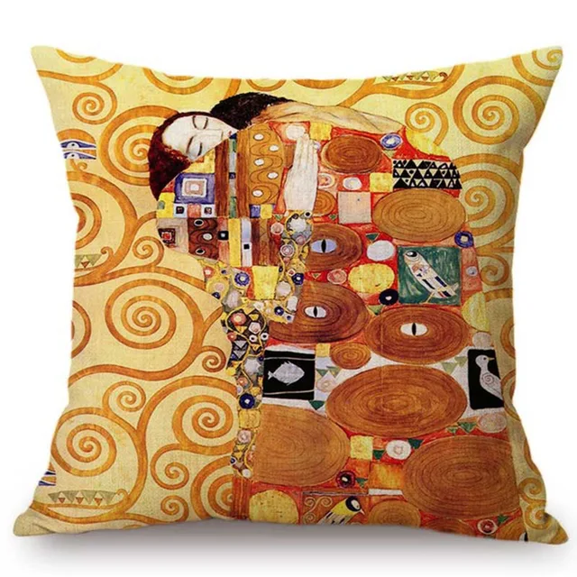 gustav klimt cat pillow covers