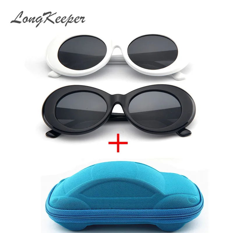 

LongKeeper New NIRVANA Kurt Cobain Sunglasses Men and Women Retro Oval Sun glasses Fashion Unsix Eyewear UV400 Gafas with case
