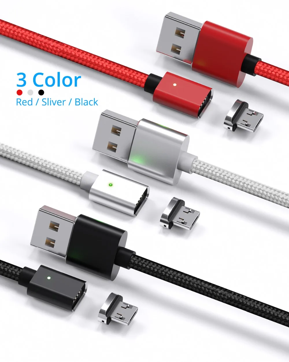 ANMONE Магнитный кабель быстрое зарядное устройство Micro USB кабель 1 м 2 м Android данных шнур Магнит зарядки для мобильного телефона провод для быстрого заряда