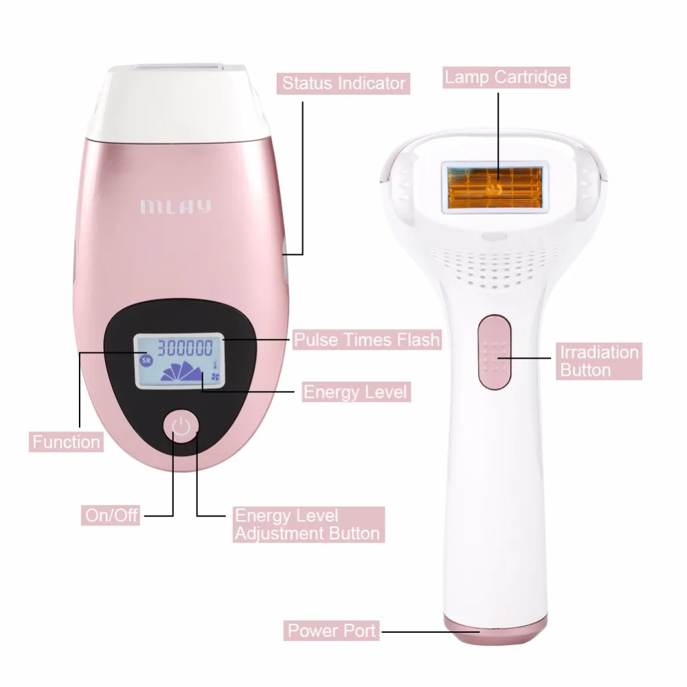 

1 Set IPL Laser Hair Removal Epilator Face Body Underarm Hair Removal Device LCD Display Bikini Trimmer depilador for Women men