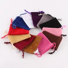 10 шт./лот 5*7 см логотип цветная сумка со шнурком Ювелирное кольцо с бархатом серьги Подарочный мешочек porta joias ювелирные изделия jewellery