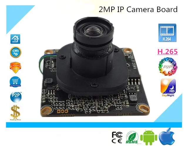 

H.265/H.264 1080P IP Camera Module Board 3516E+SC2235 with M12 Lens Panorama FishEye 2.8-12mm Onvif 1920*1080 XMEYE CMS P2P