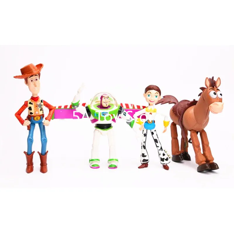 

4pcs/set Anime Toy Story 3 Buzz Lightyear Woody Jessie PVC Action Figure Collectible Model Toy Kids Gifts 12-18cm