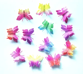 

new 10pcs/lot Dog Pet Hair Clips alloy betterfly design With flash dog hair accessories pet grooming products