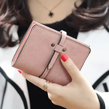 

Fashion Women Mini Purse Leather Solid Color Ladies Girls Wallet Vintage Clutch Bag Card Holder Short Small Bags FA$B Women bag
