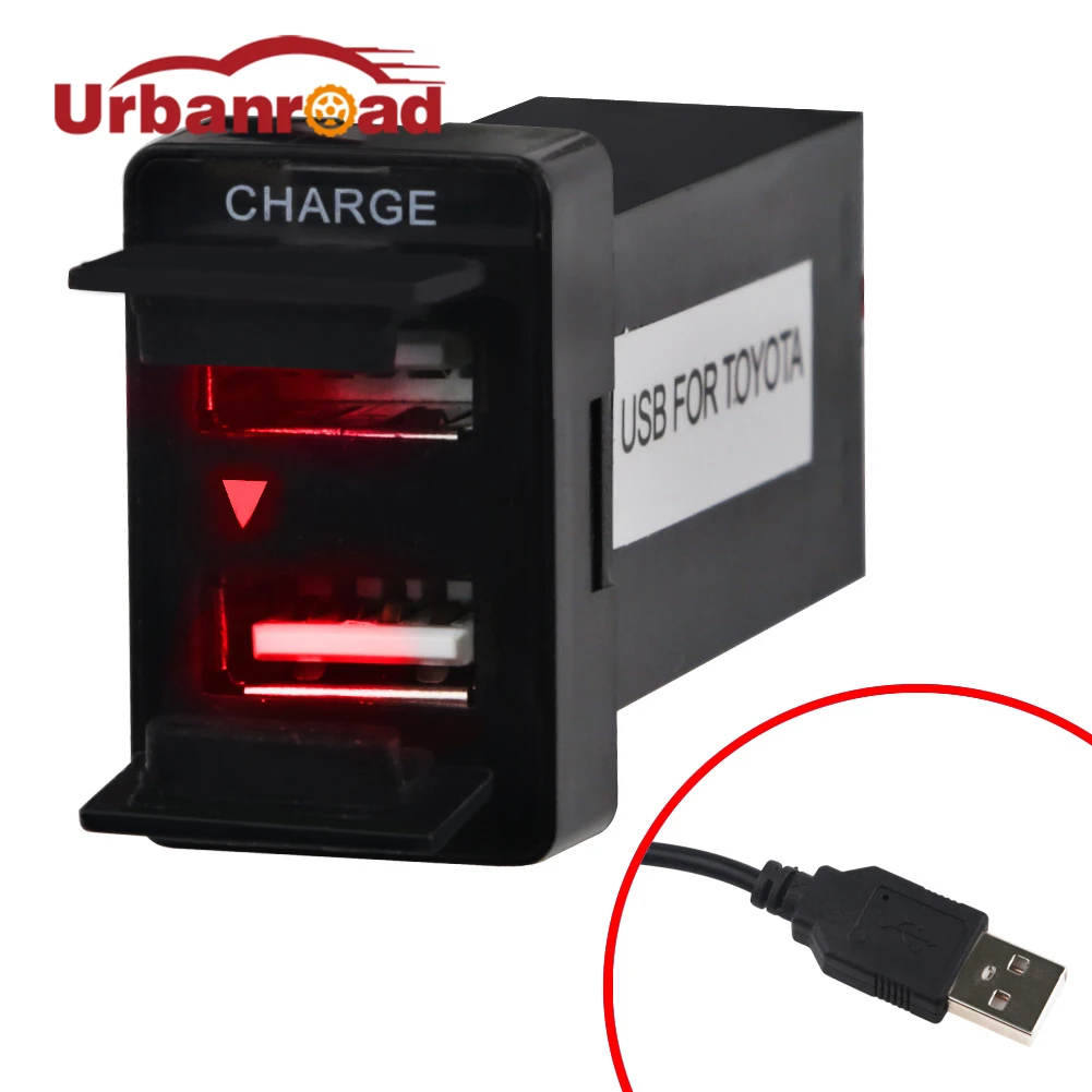 Buy 12V 24V 2.1A led usb car charger audio Dashboard