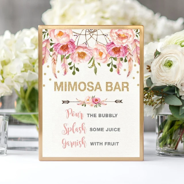 Bohemian Party Mimosa Bar Sign: Printable Decor - A Touch of LA