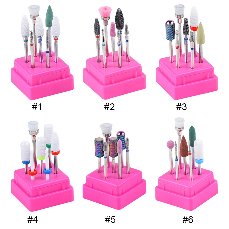 

7Pcs/Set Nail Drill Bits UV Gel Remover Mixed Sizes Toes Finger Polishing Nails Sanding Tools for Nail Art Equipment Accessories