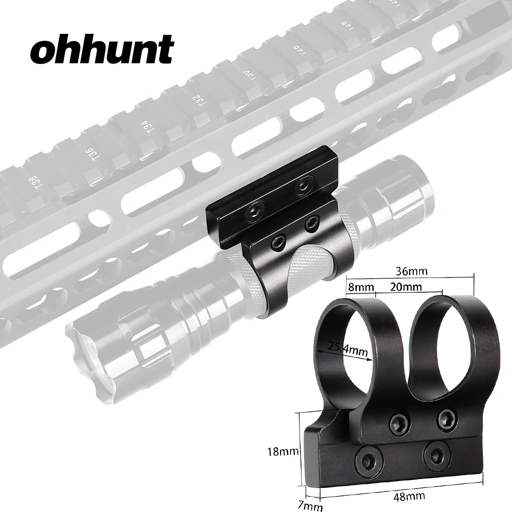 Тактический светильник ohhunt 1 дюйм с креплением для рукоятки охоты со вспышкой