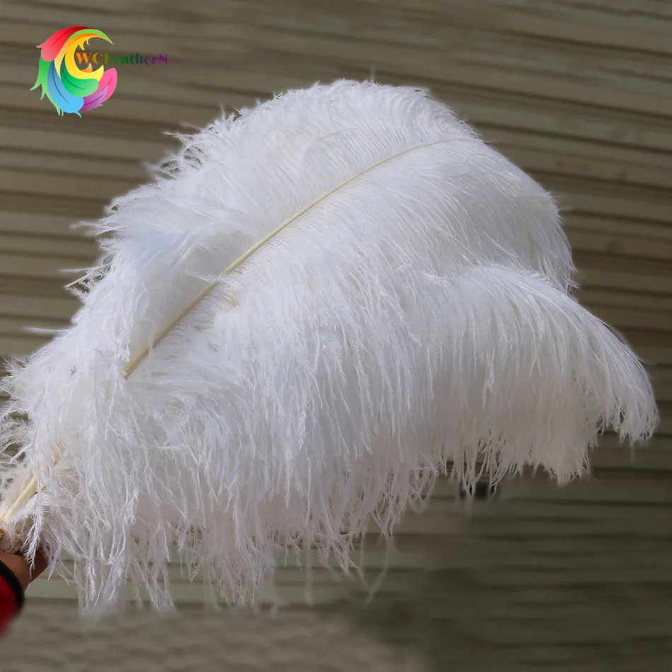 10 шт./лот, элегантные белые перья страуса, 55-60 см, 22-24 дюйма, перья, свадебные принадлежности, украшения для танцоров
