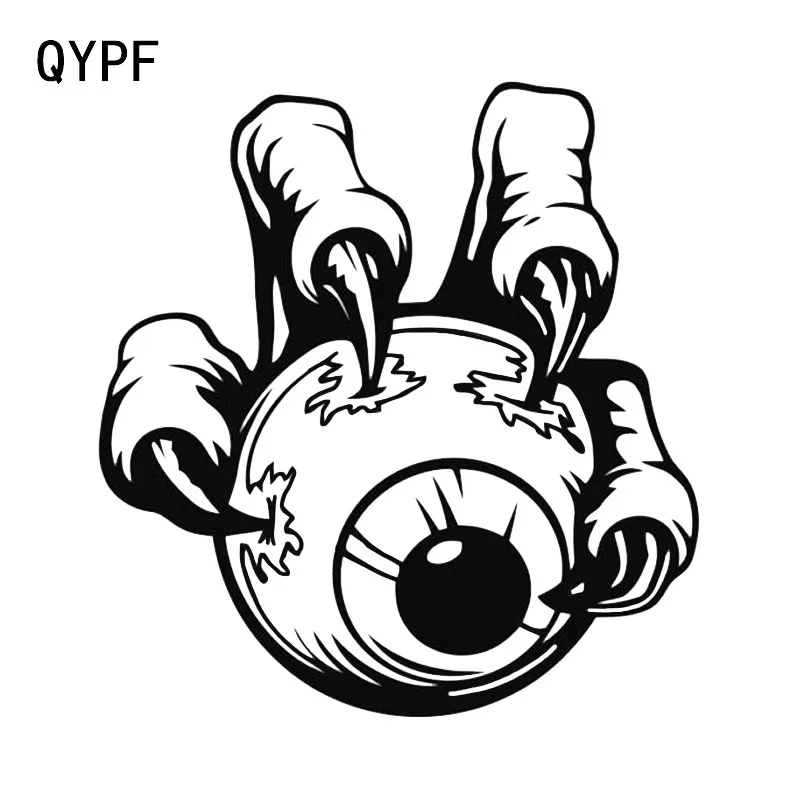 

QYPF 13.1*13.9 Halloween Eyeball Hand Monster Decor Vinyl Car Sticker Accessories Silhouette C16-2374