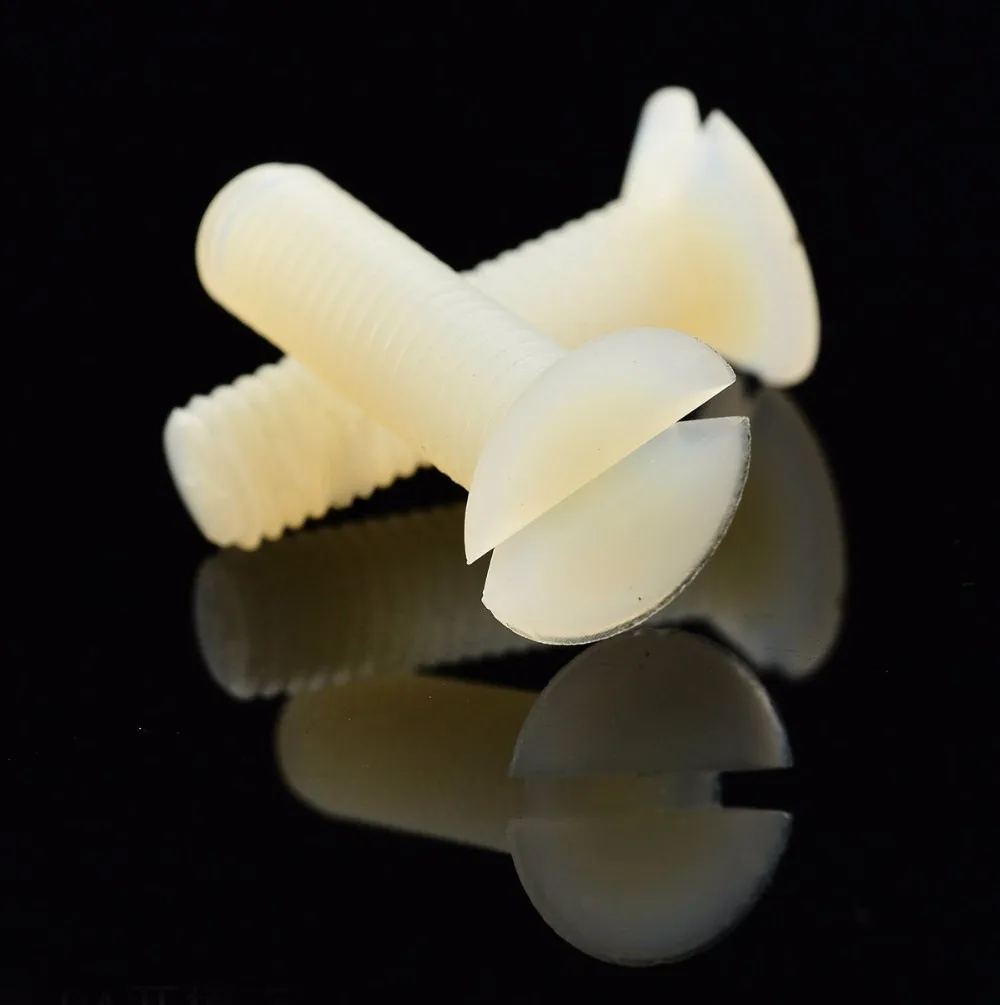 M6/M8 Nylon Slotted Socket Countersunk Head Screws Plastic Bolt Screw
