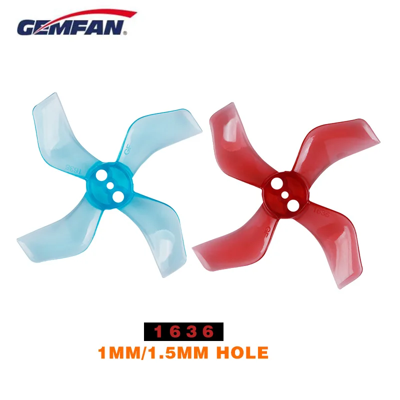 

Gemfan 1636 40mm 1.6inch 4blade propeller with 1mm/1.5mm mounting hole compatible brushless motor for 80mm FPV indoor frame kit