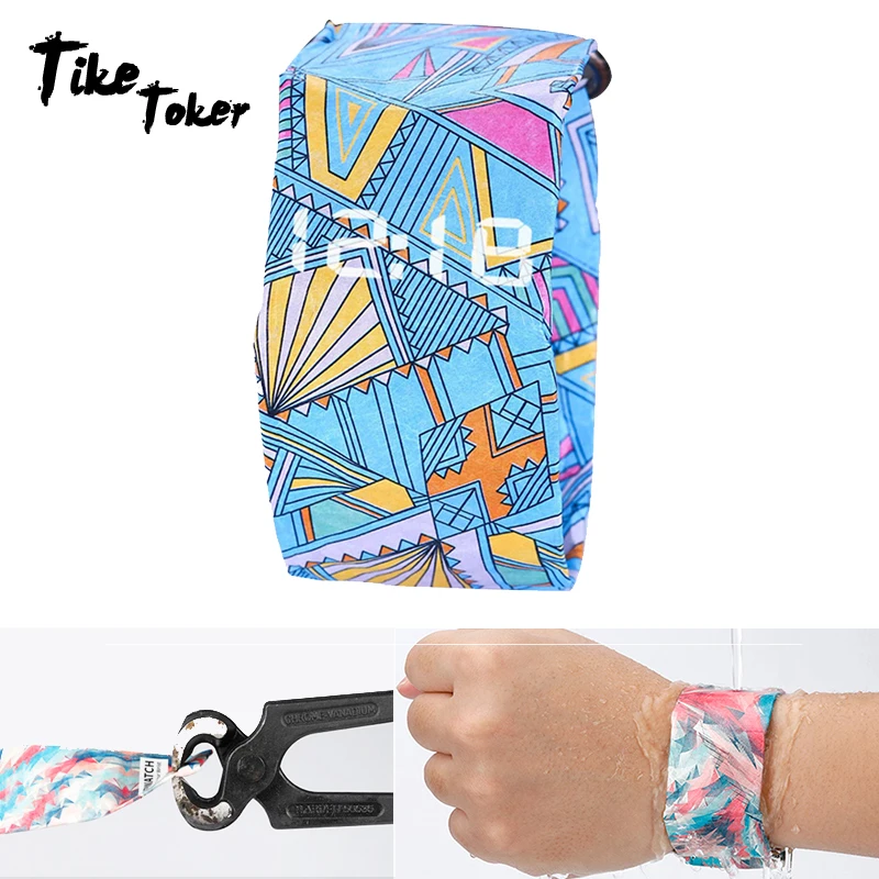 

TIke Toker,5pcs/Lot Women Men Paper Watch LED Waterproof Clock Tyvek Paper Strap Digital Sport Watches Germany Wholesale Prices