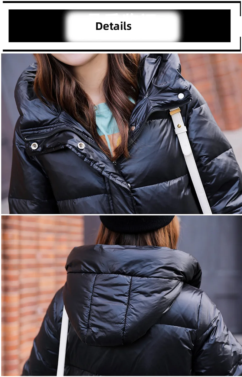 Fashion Hot Style Women White Duck Down Coat Female Slim Thick Long Hooded Feather Jacket Warm Windproof Large Size Outwear