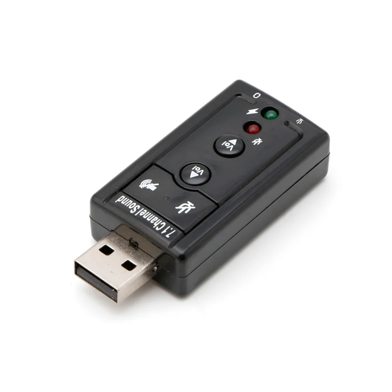 

High Quality USB 2.0 External 7.1 Channel 3D Virtual Sound Card Adapter For PC Laptop Black