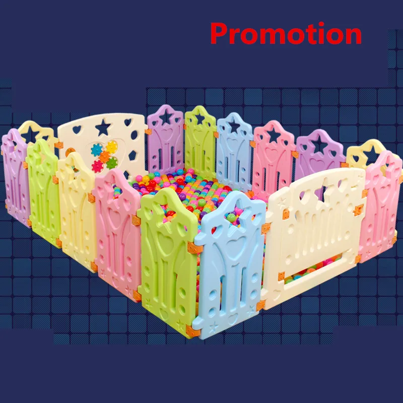 

POPOHO baby play fence child safety home toddler baby fence multi-special optional cartoon solid color indoor toy fence