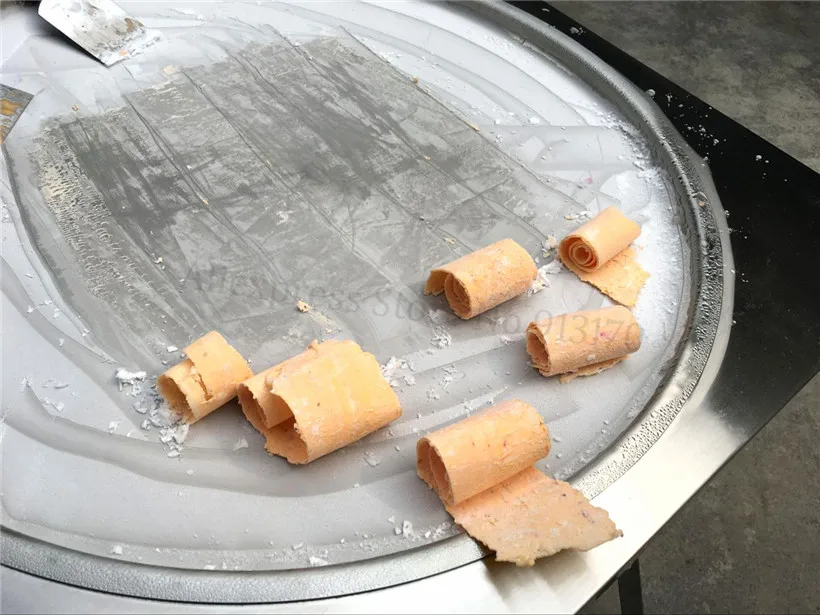 US $1.198.00 Electric Thai Fried Ice Cream Roll Machine Single Pan with 6 Compartments Builtin Freezer Digital Control