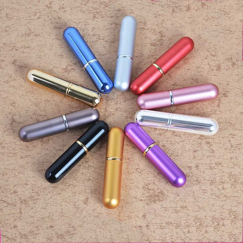 

1 Pcs 5ml Small Perfume Bottle Fashion Portable Women Travel Aluminum Spray Atomizer Empty Cosmetic Containers Perfume Bottle