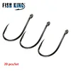 FISH KING 10-50pcs/lot High Carbon Steel Matte Black Europe Carp Hook 1 2 4 6 8 10# Barbed Single Carp Fishing Hooks Freshwater ► Photo 3/6